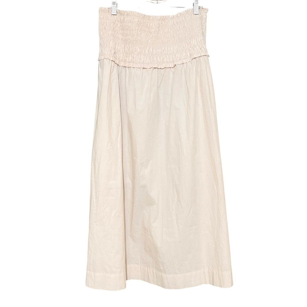 APiece Apart Angeli Maxi Skirt XL Organic Cotton Smocked Waist Cream - Picture 7 of 7